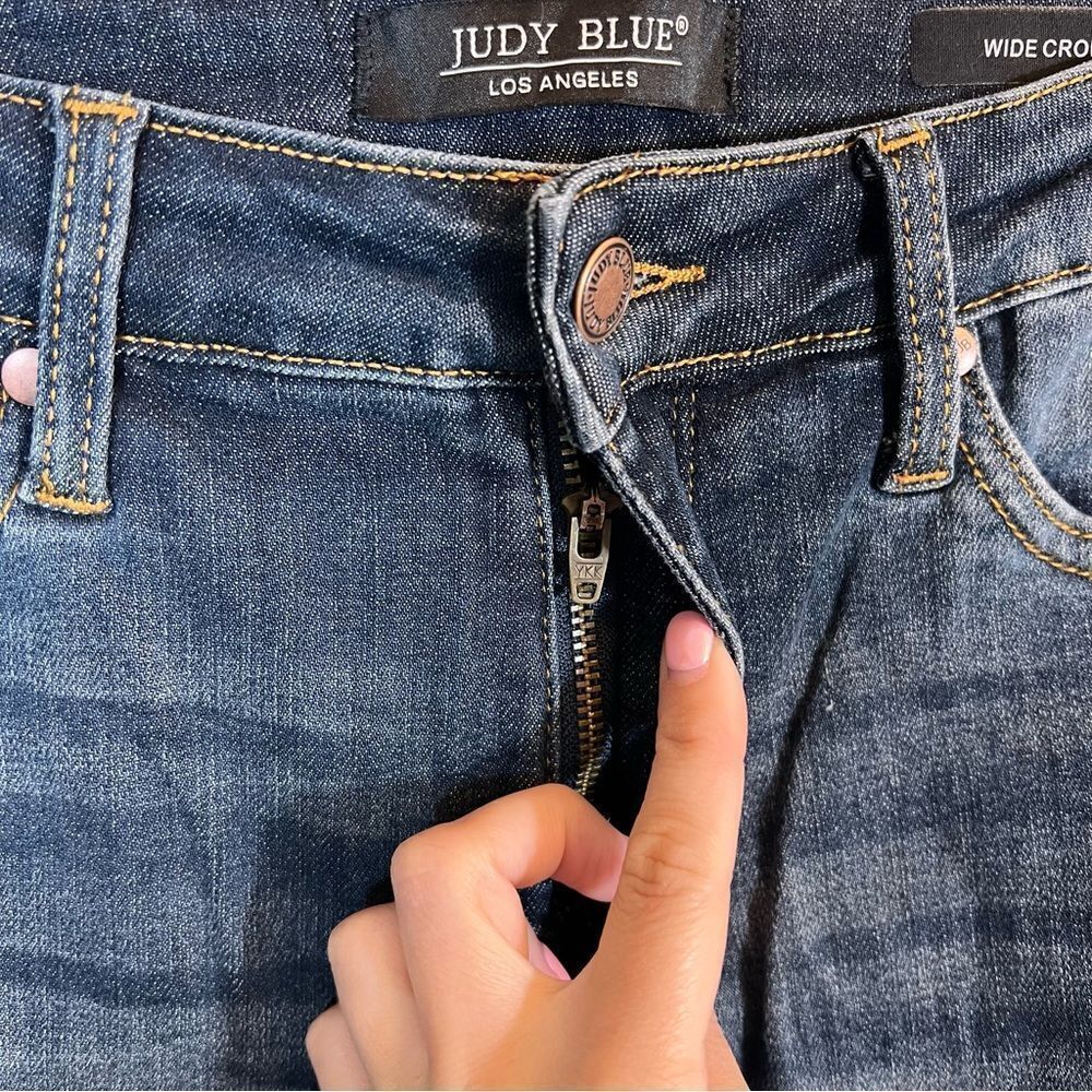 Judy Blue Wide Leg Crop Jeans Dark Wash 5/27 Women’s‎ - Picture 4 of 11